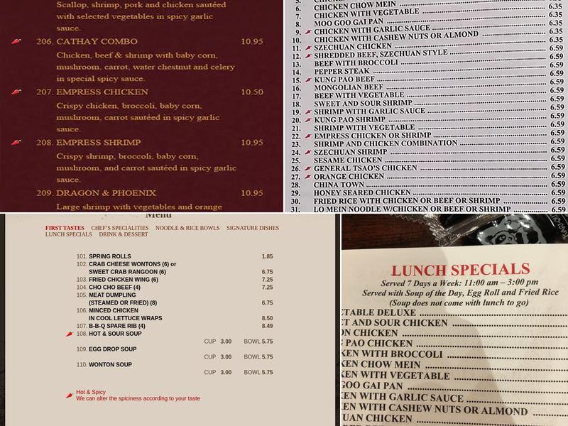 Chef Chen Menu