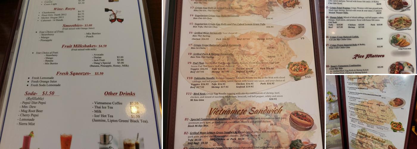 Dang's | Vietnamese Restaurant Menu