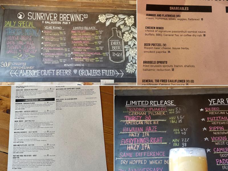 Sunriver Brewing Co. - Galveston Pub Menu