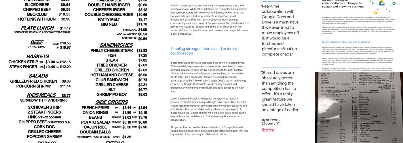 Fast Freddy's Barbeque Menu