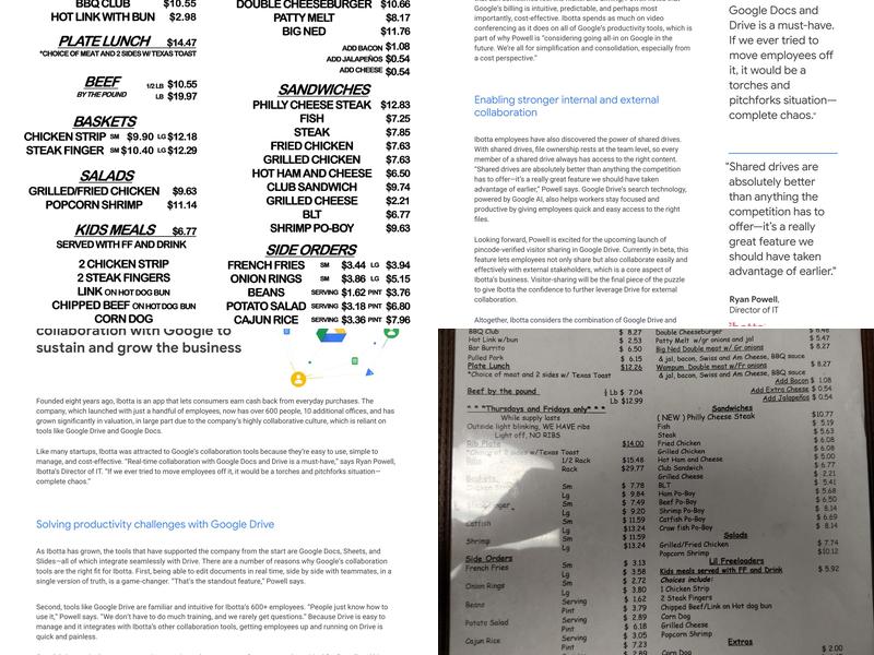 Fast Freddy's Barbeque Menu