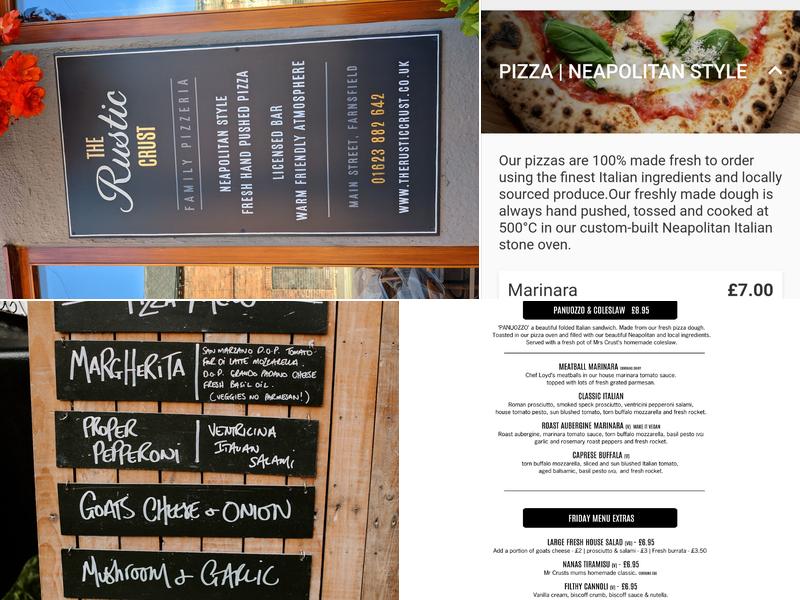 The Rustic Crust Menu