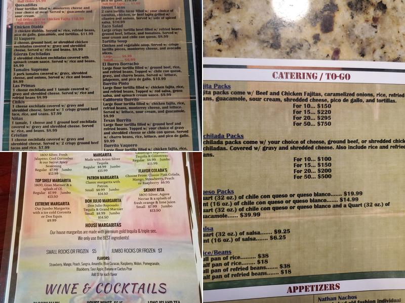 Las Rosa's Mexican Restaurant Menu