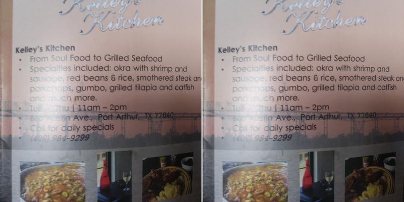 Kelley's Kitchen Menu