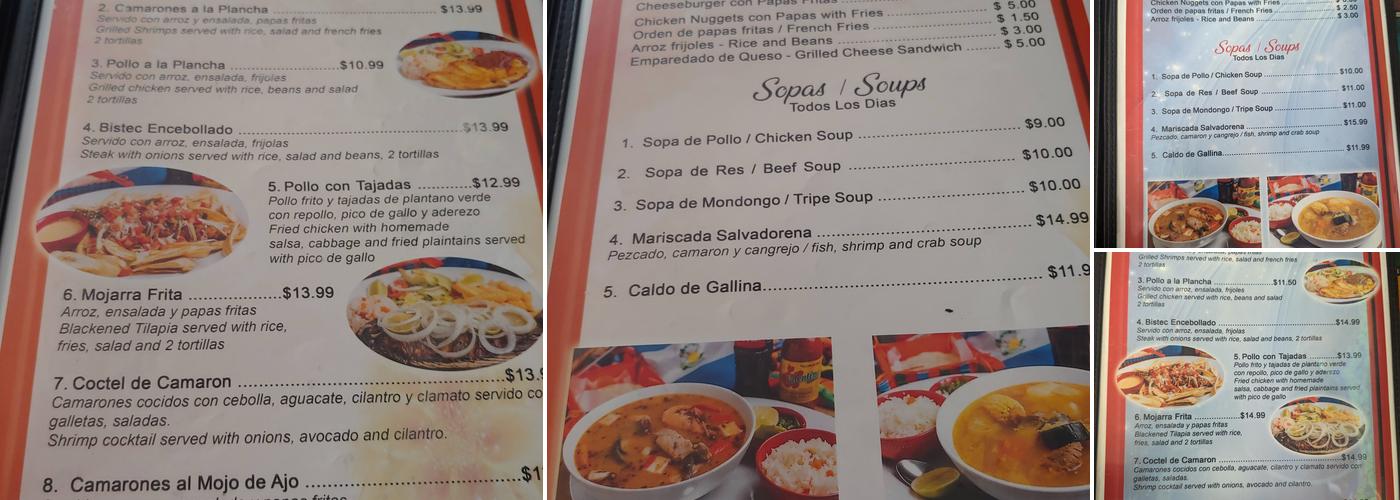 Los Compadres Pupuseria Menu