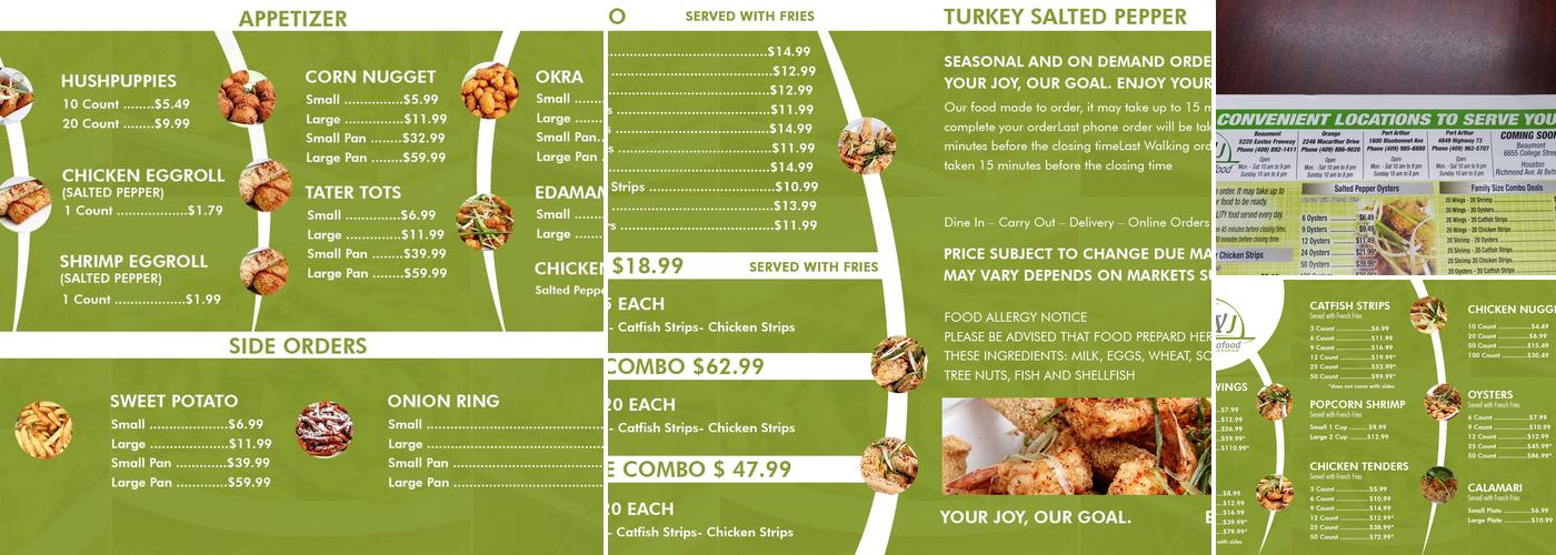 J&J Wings & Seafood Menu