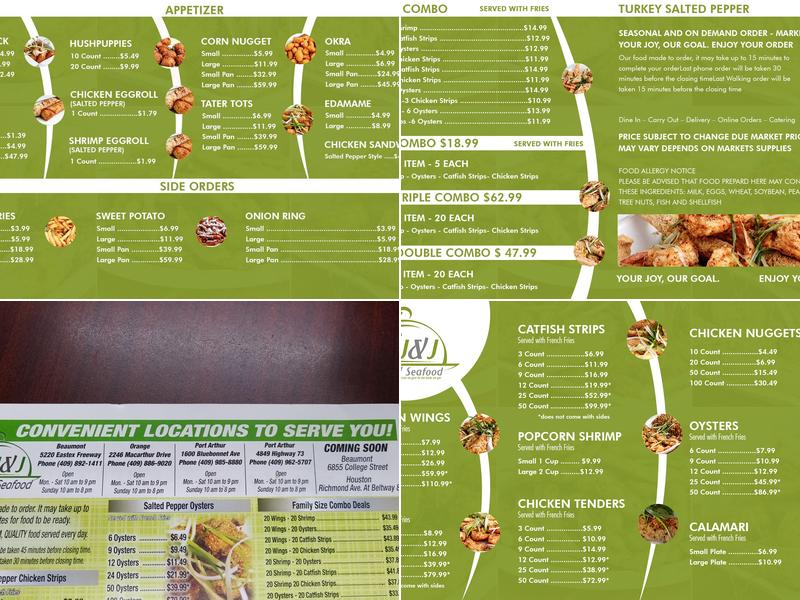 J&J Wings & Seafood Menu