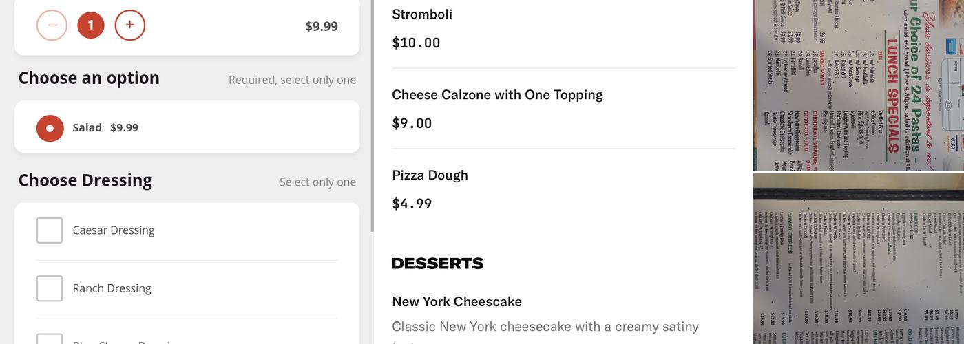 Lushaj's Pizza & Pasta Menu