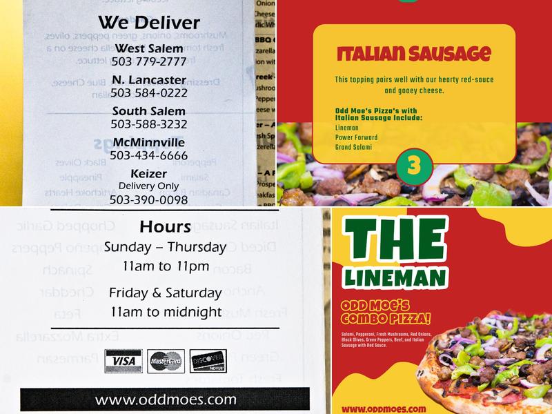 Odd Moe's Pizza Menu
