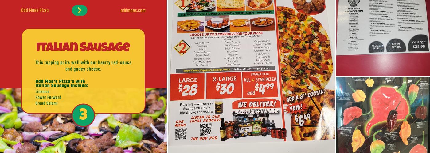 Odd Moe's Pizza Menu