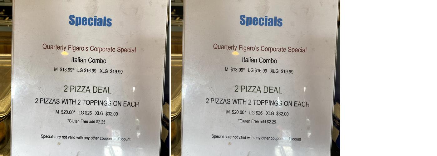 Figaro's Pizza Menu