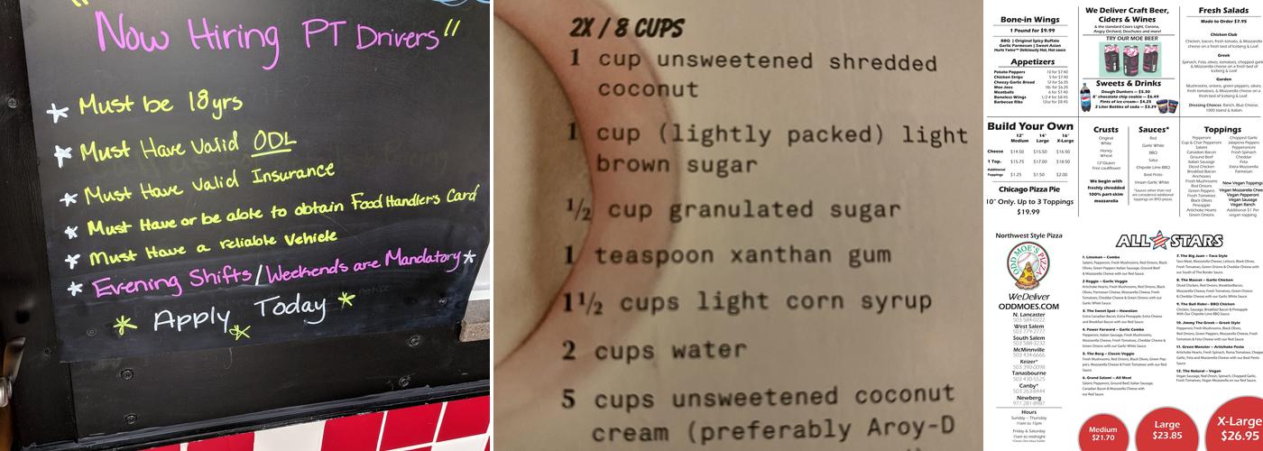 Odd Moe's Pizza Menu