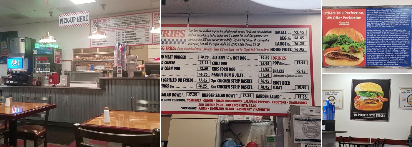 Nancy Jo's Burgers And Fries Menu