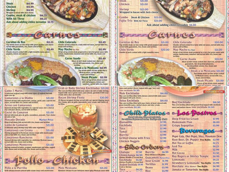 Las Palomas Menu