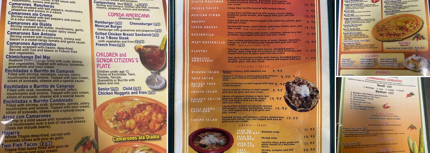 San Antonio Mexican Restaurant Menu