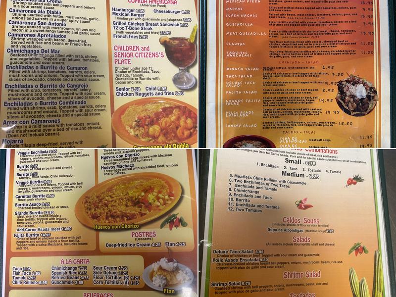 San Antonio Mexican Restaurant Menu