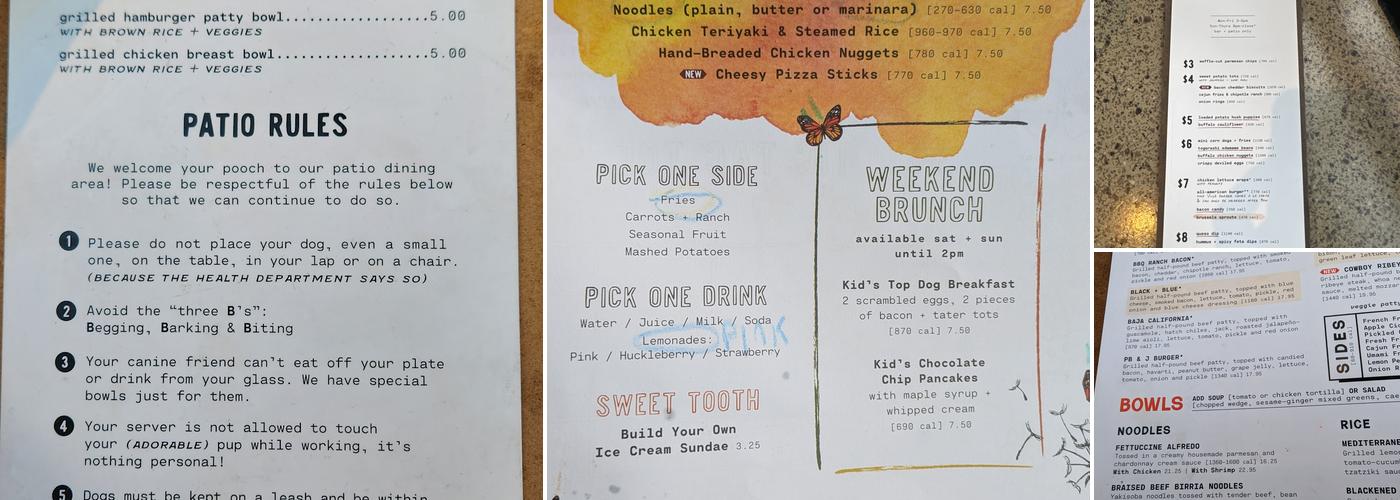 Lazy Dog Restaurant & Bar Menu