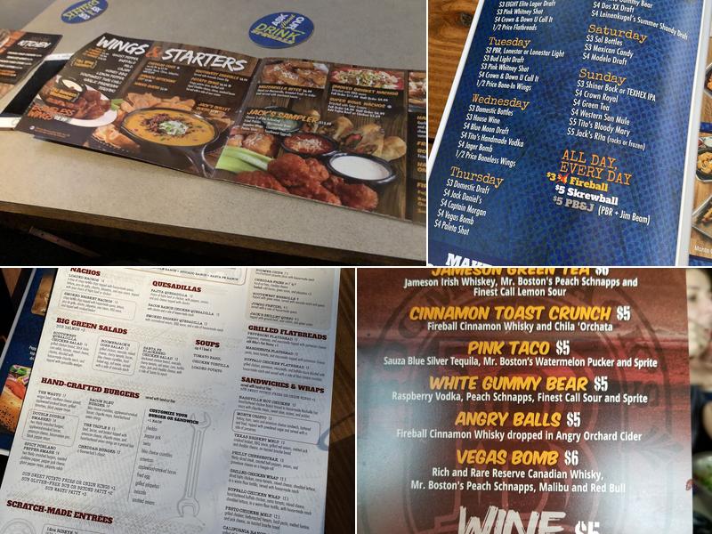 BoomerJack's Grill Menu