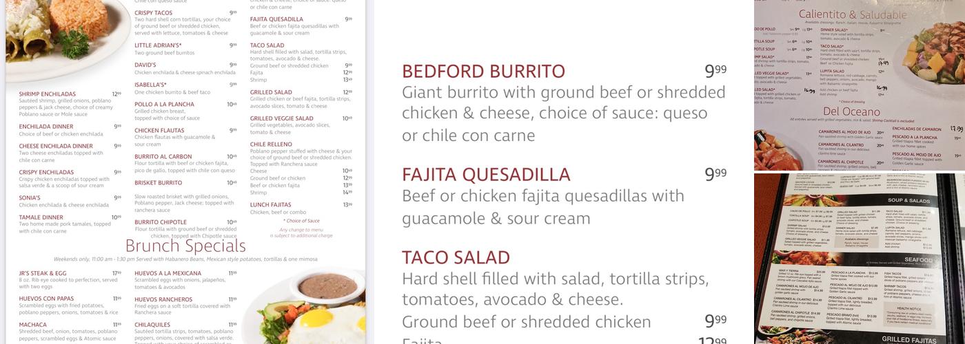 Lupe's Comida con Sabor (Bedford) Menu