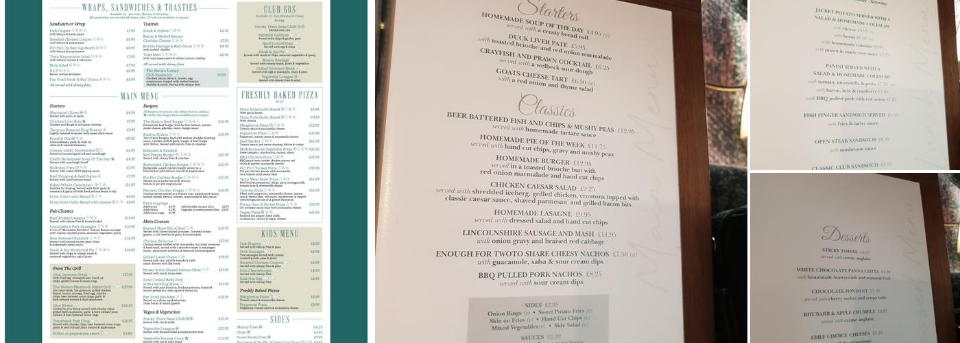 Station Hotel Blaxton Menu
