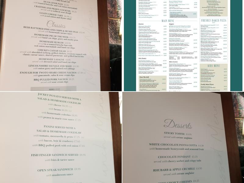 Station Hotel Blaxton Menu