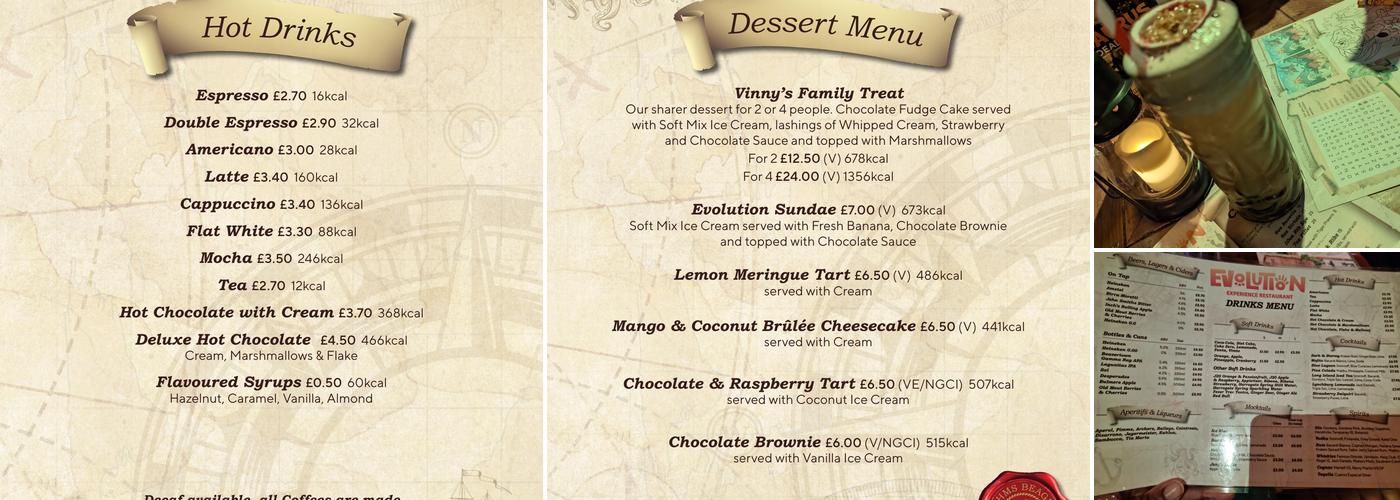 Evolution Experience Restaurant Menu