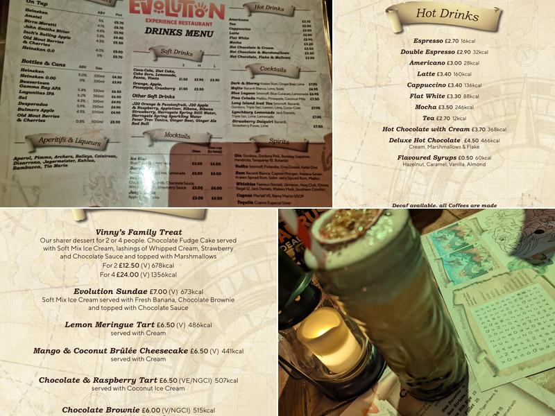 Evolution Experience Restaurant Menu