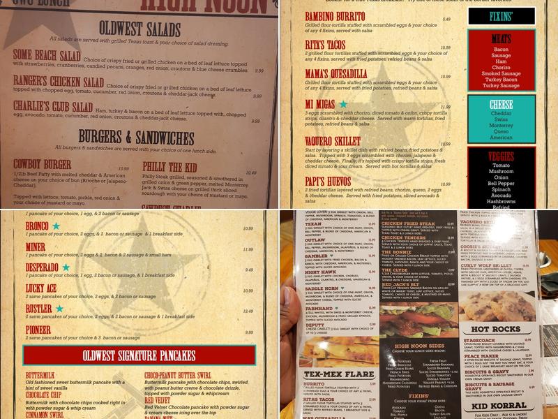 Oldwest Cafe Of Arlington Menu
