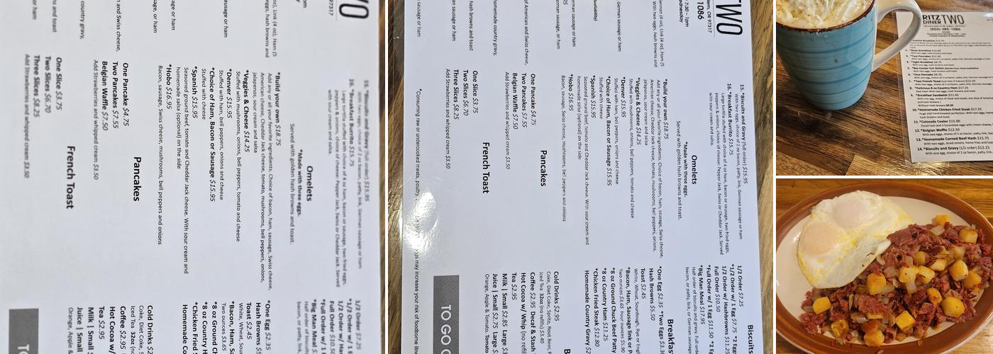 Ritz Diner Menu