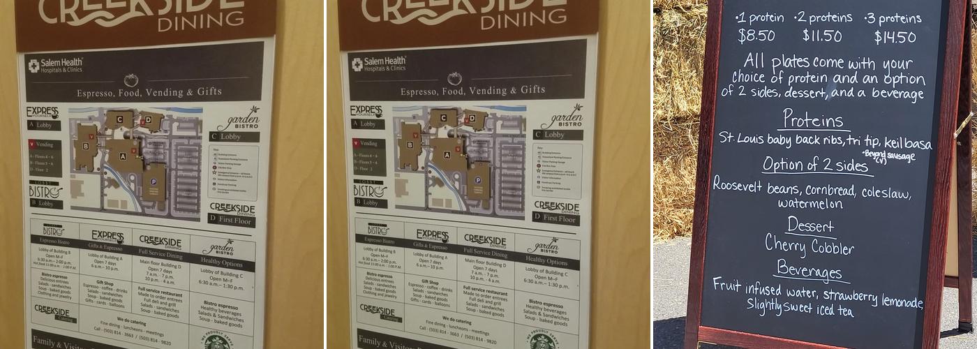 Creekside Dining Menu