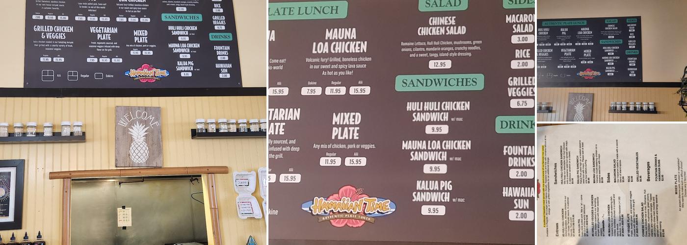 Hawaiian Time Menu