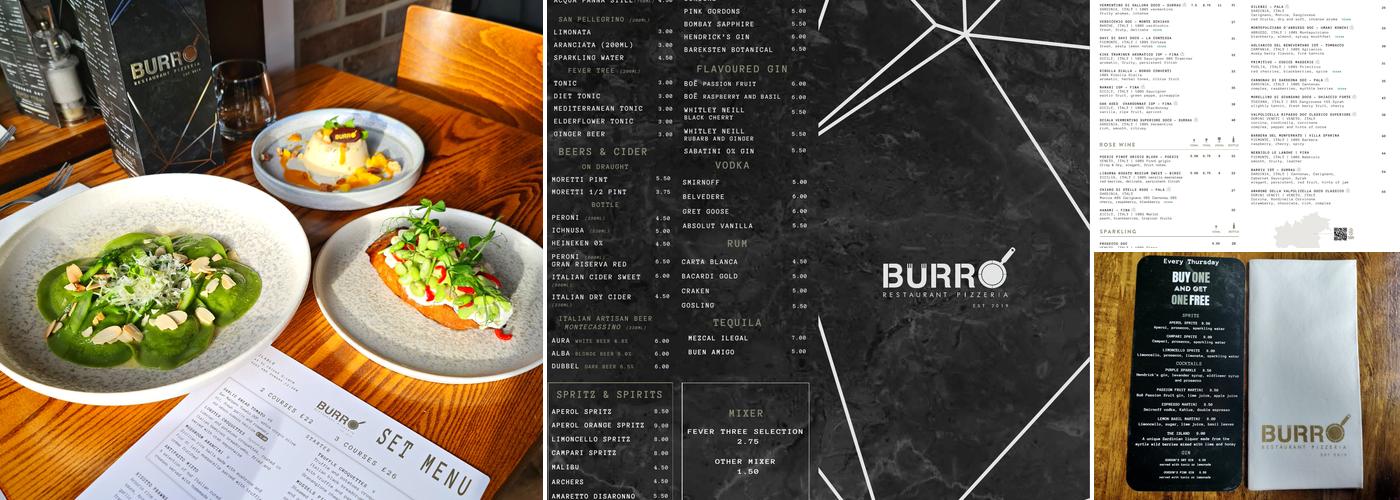 Burro Restaurant Menu