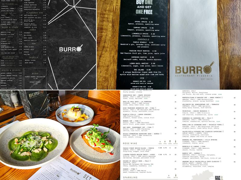 Burro Restaurant Menu