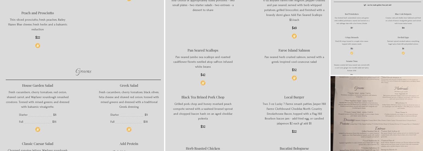 Laconia Local Eatery Menu