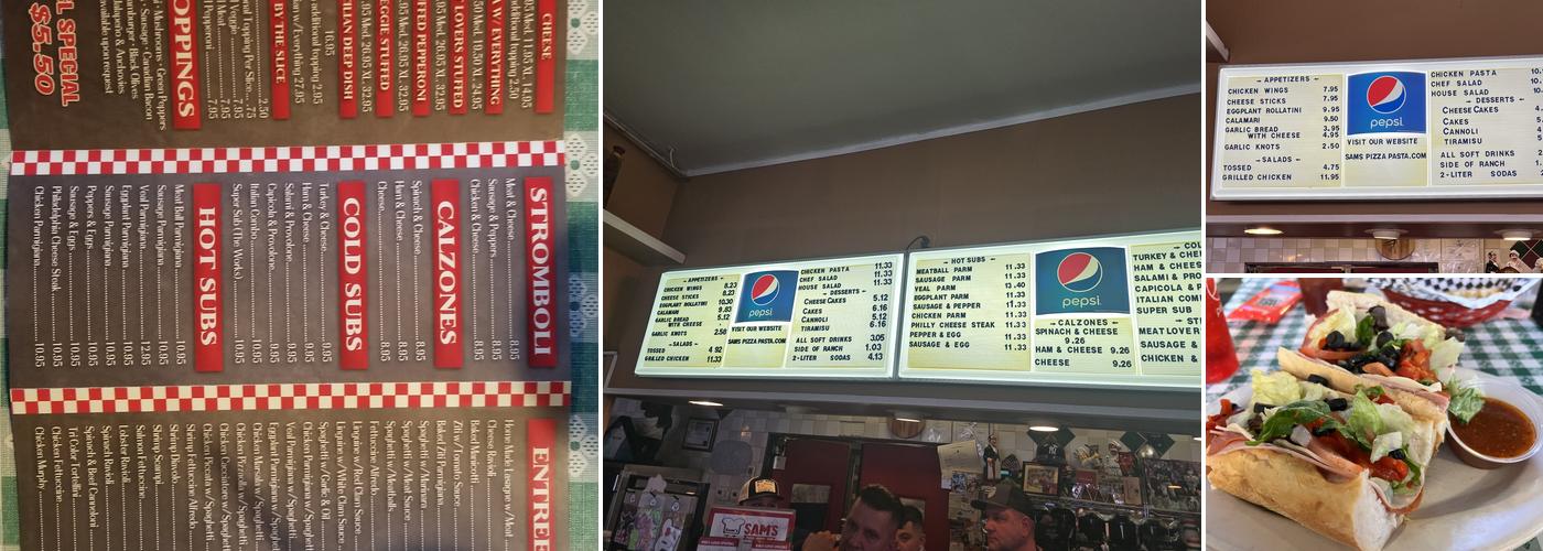 Sam's Pizza Menu