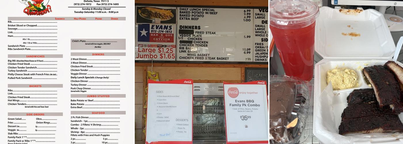 Evans Pit Menu