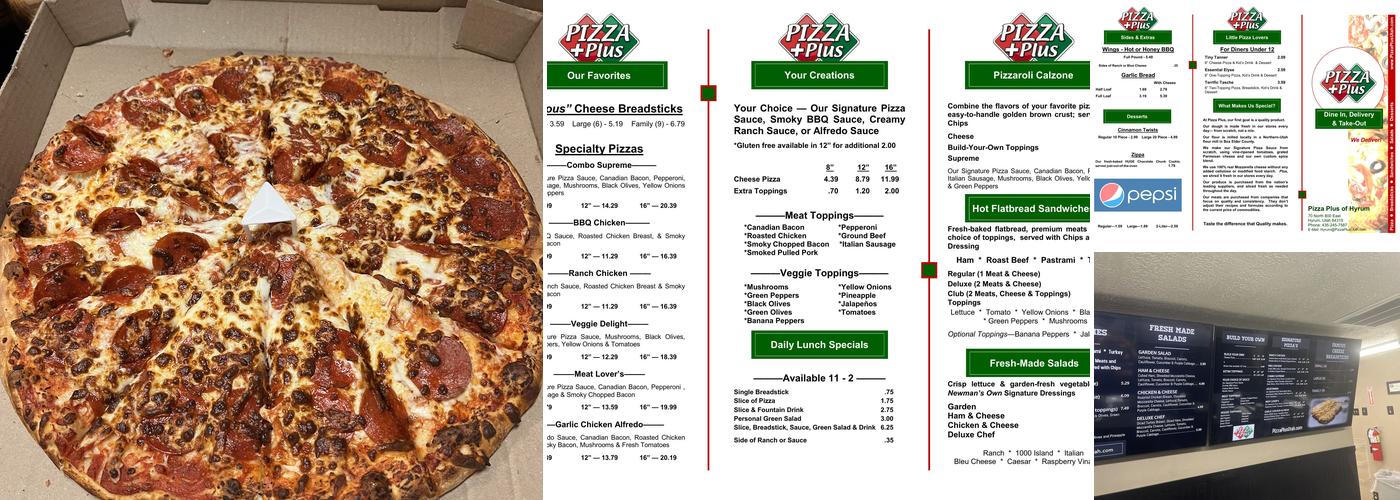 Pizza Plus Menu