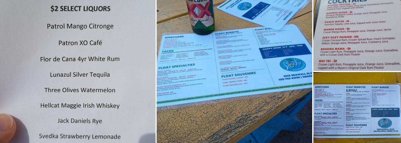 Float Pool & Patio Bar Menu