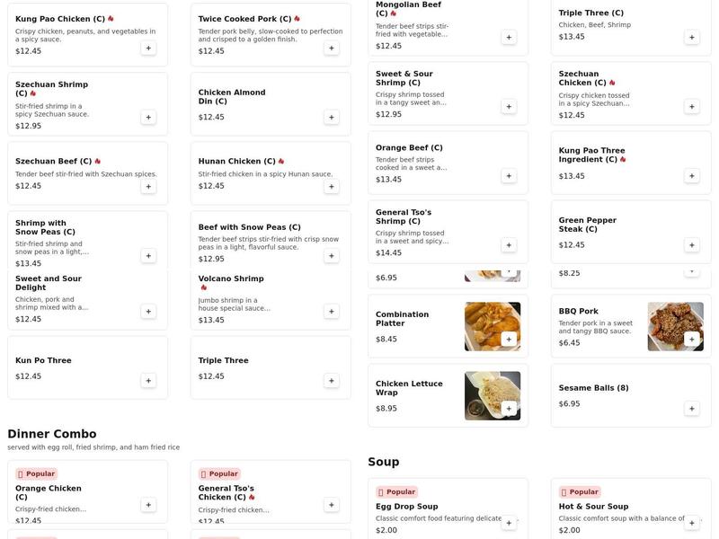 China Express Menu