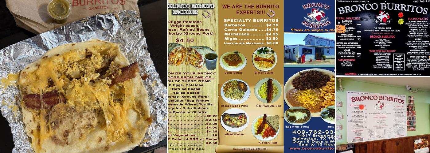 Bronco Burritos Menu