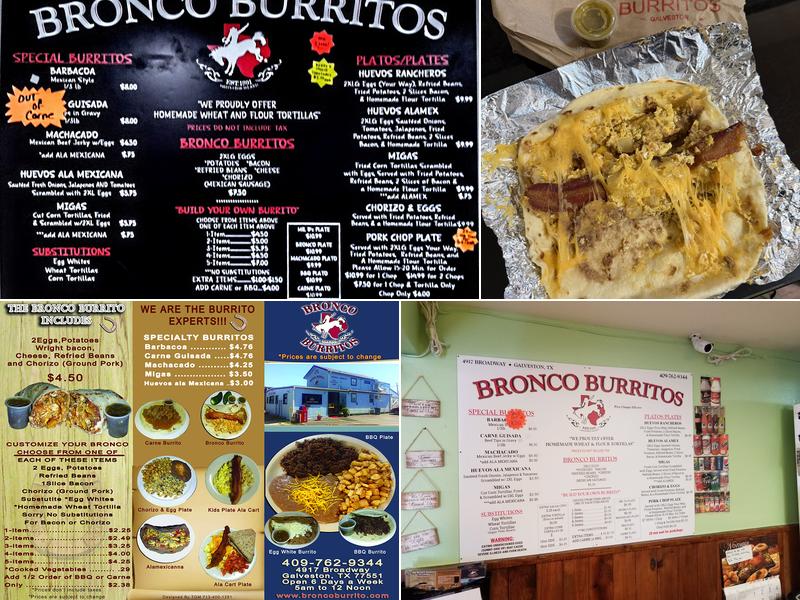 Bronco Burritos Menu