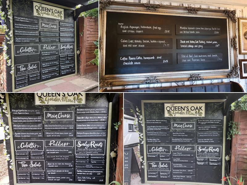 The Queens Oak Menu