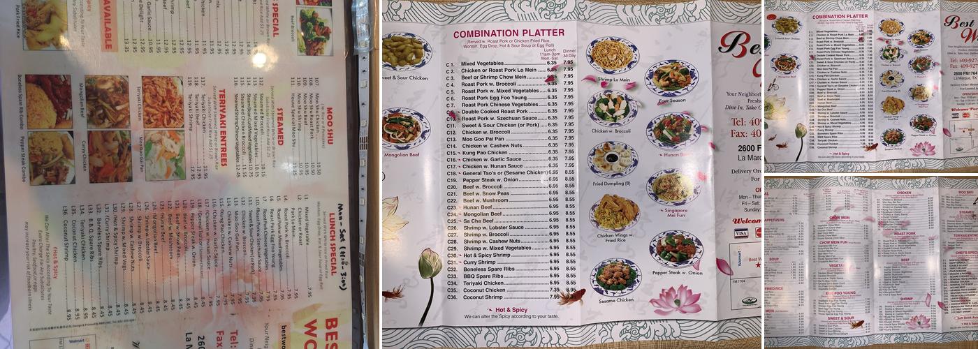 Best Wok Menu