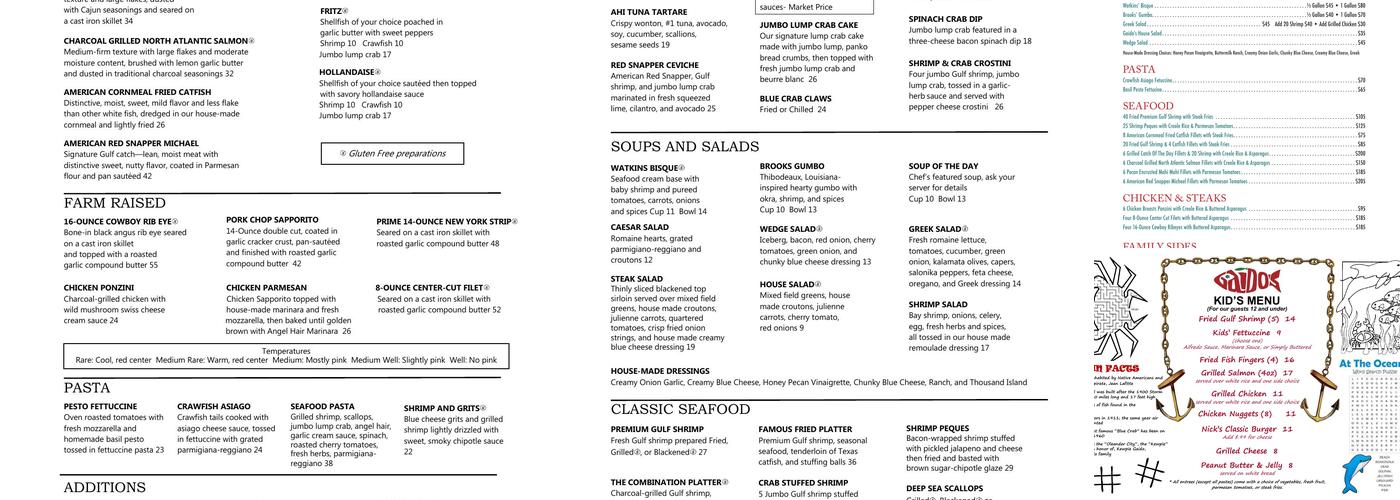 Gaido's Menu