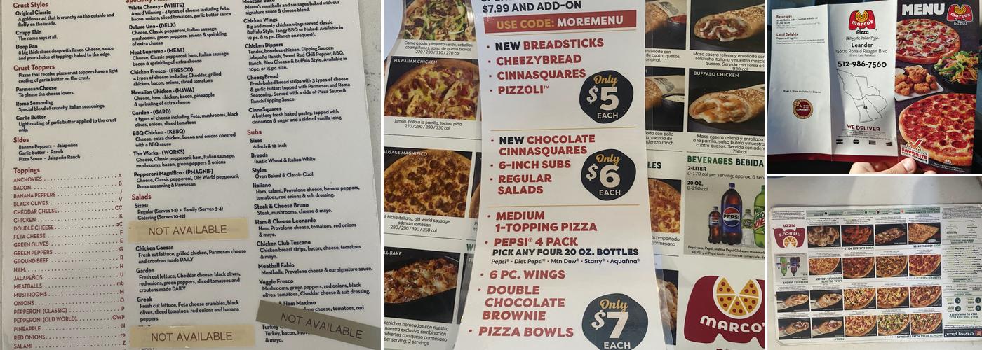 Marco's Pizza Menu