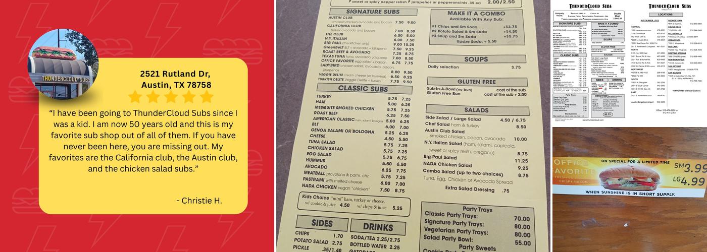 ThunderCloud Subs Menu