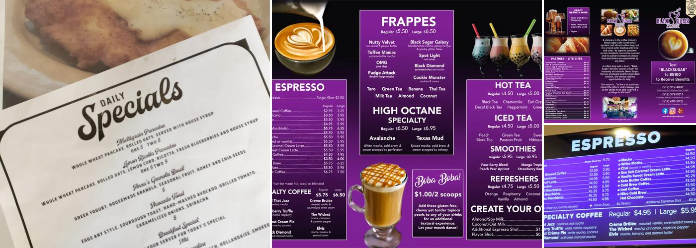 Black Sugar Caffe Menu