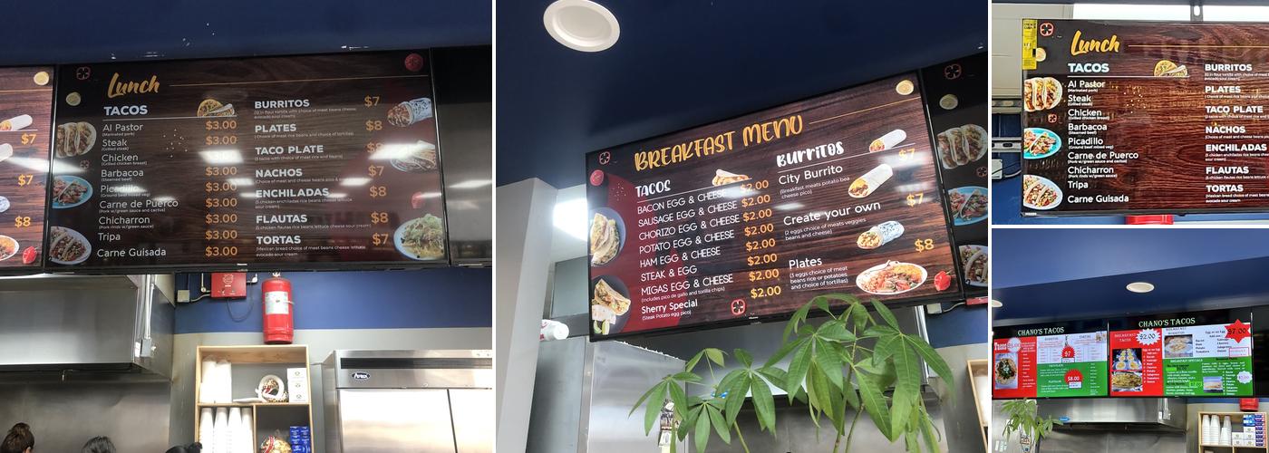 Chano`s Tacos Menu