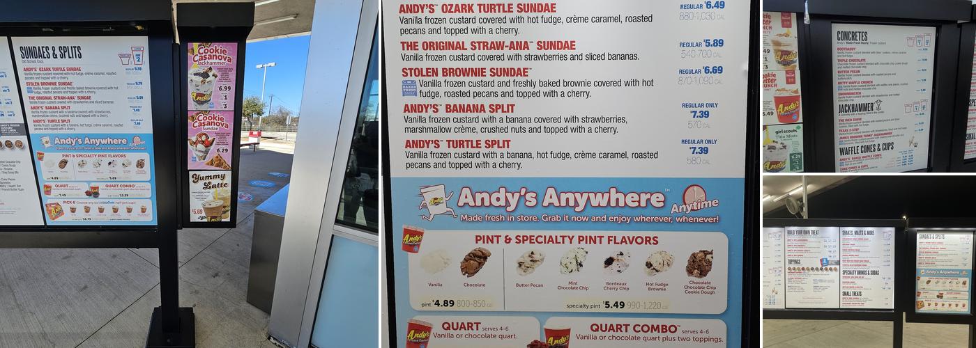 Andy's Frozen Custard Menu