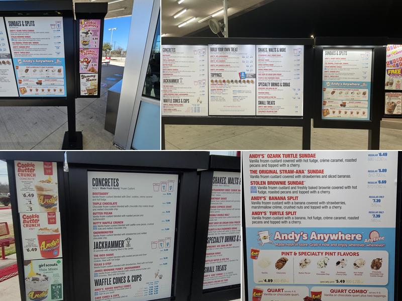 Andy's Frozen Custard Menu